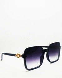 "MALUKKS Luxury Line Special Edition Sunglasses - Z Black with Gold Touch, Glossy Frame" - Black, Free Size