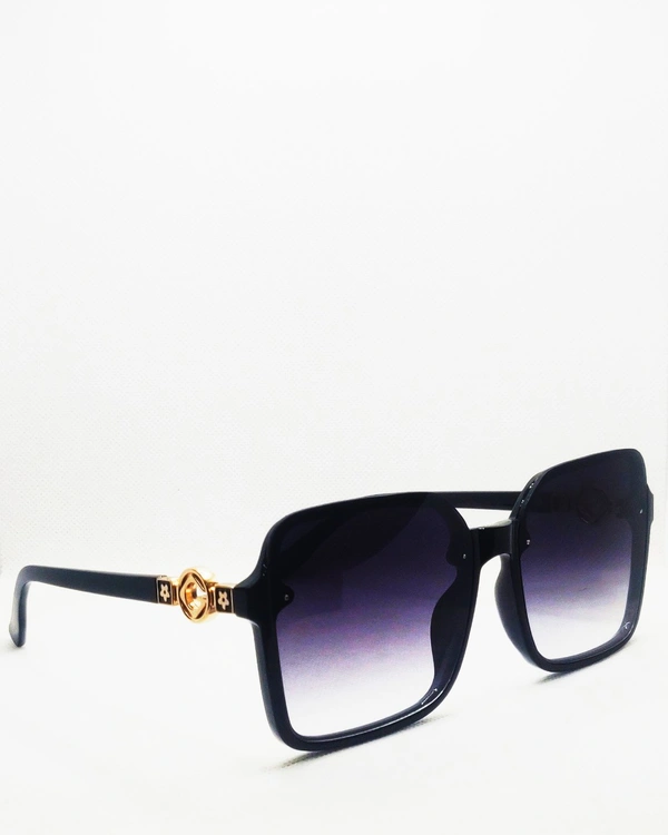 "MALUKKS Luxury Line Special Edition Sunglasses - Z Black with Gold Touch, Glossy Frame" - Black, Free Size
