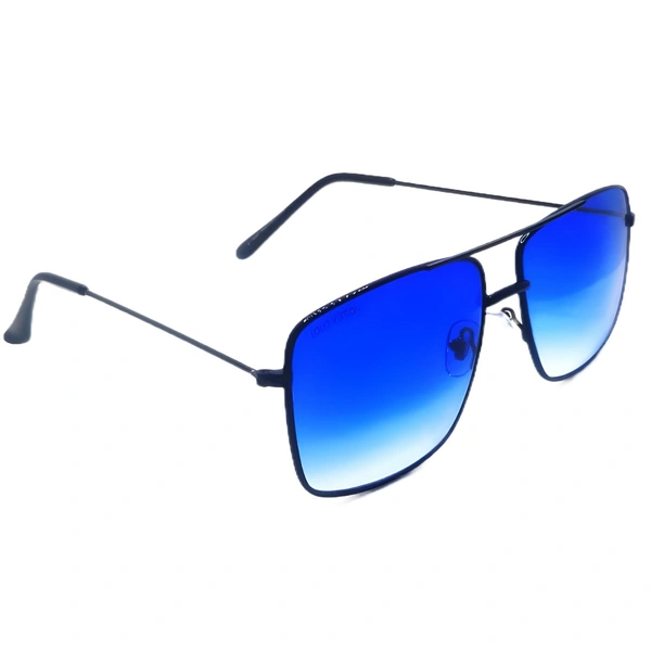 "MALUKKS Luxury Sunglasses - Limited Edition LV Design, Blue Shade, Black Frame" - Free Size, Blue
