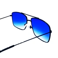 "MALUKKS Luxury Sunglasses - Limited Edition LV Design, Blue Shade, Black Frame" - Free Size, Blue