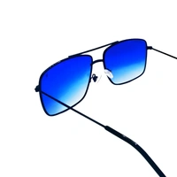 "MALUKKS Luxury Sunglasses - Limited Edition LV Design, Blue Shade, Black Frame" - Free Size, Blue