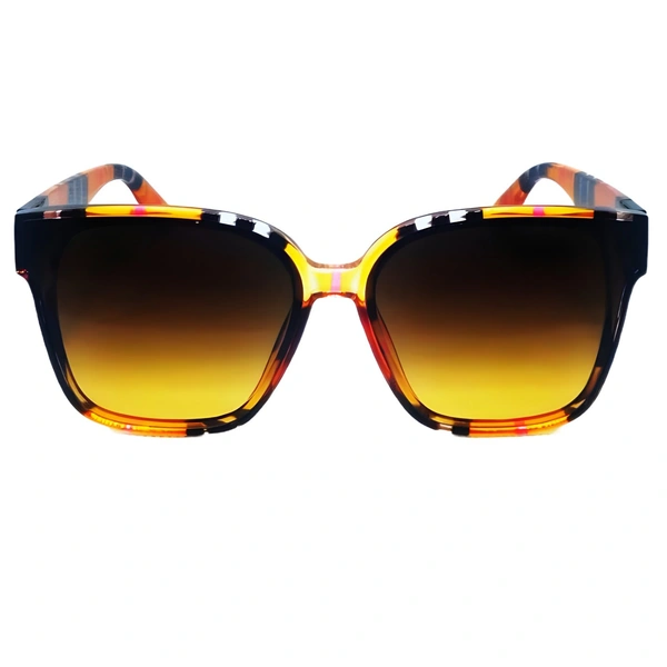 "Malukks Luxury Line Special Edition Seal Brown Sunglasses with Crystal Diamond Cut Frame Unisex" - Free Size, Gold