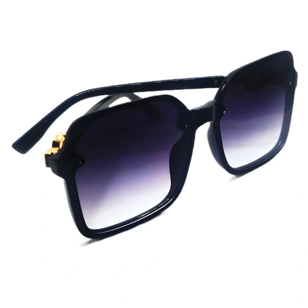 "MALUKKS Luxury Line Special Edition Sunglasses - Z Black with Gold Touch, Glossy Frame" - Black, Free Size