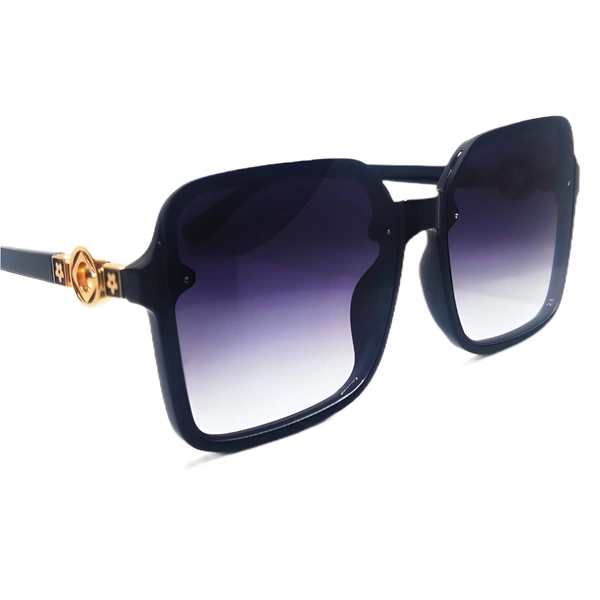 "MALUKKS Luxury Line Special Edition Sunglasses - Z Black with Gold Touch, Glossy Frame" - Black, Free Size