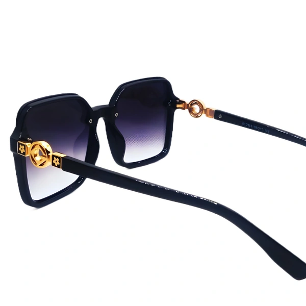 "MALUKKS Luxury Line Special Edition Sunglasses - Z Black with Gold Touch, Glossy Frame" - Black, Free Size