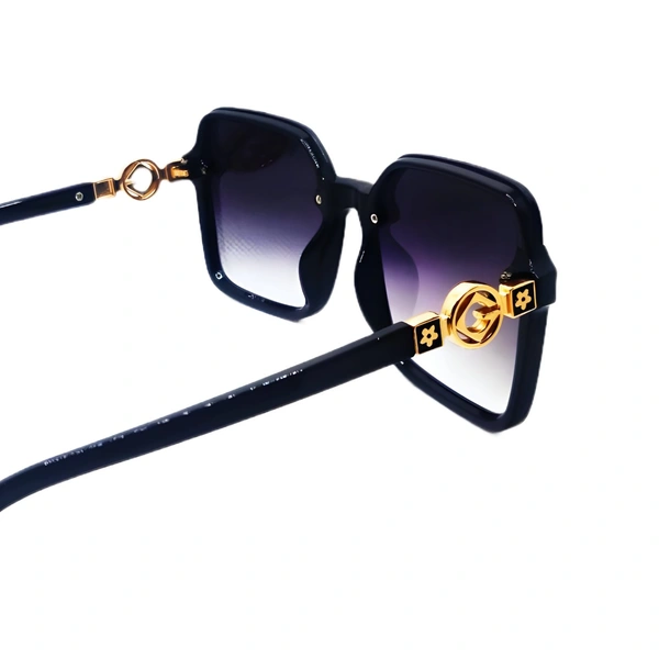 "MALUKKS Luxury Line Special Edition Sunglasses - Z Black with Gold Touch, Glossy Frame" - Black, Free Size