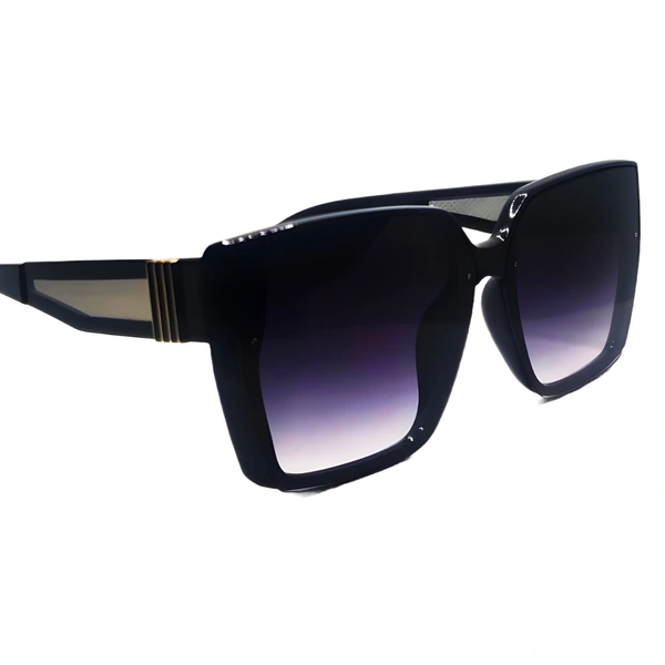 "Malukks Luxury Line Limited Edition Purple Sunglasses with Glossy Finish and Z Black Transparent Frame Unisex" - Free Size, Black