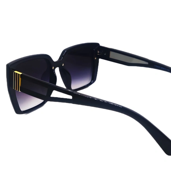 "Malukks Luxury Line Limited Edition Purple Sunglasses with Glossy Finish and Z Black Transparent Frame Unisex" - Free Size, Black