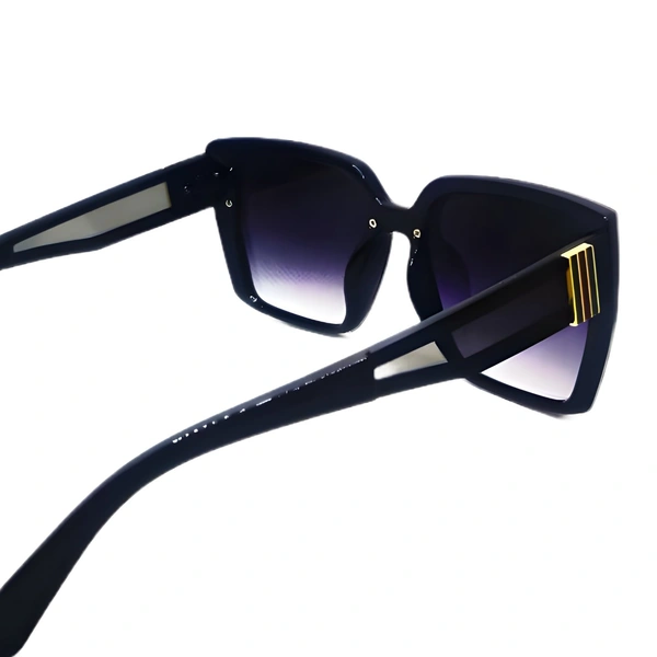 "Malukks Luxury Line Limited Edition Purple Sunglasses with Glossy Finish and Z Black Transparent Frame Unisex" - Black, Free Size