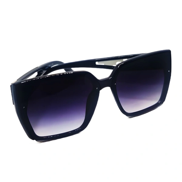 "Malukks Luxury Line Limited Edition Purple Sunglasses with Glossy Finish and Z Black Transparent Frame Unisex" - Black, Free Size