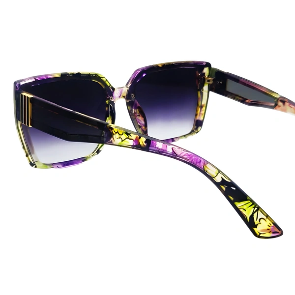 "Malukks Luxury Line Special Edition Purple Sunglasses with Flow Pattern Frame Unisex" - Free Size, Purple