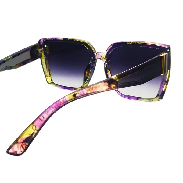 "Malukks Luxury Line Special Edition Purple Sunglasses with Flow Pattern Frame Unisex" - Free Size, Purple