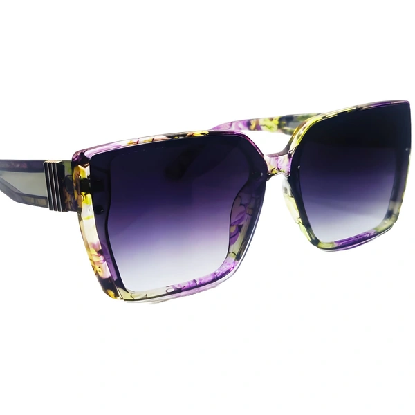 "Malukks Luxury Line Special Edition Purple Sunglasses with Flow Pattern Frame Unisex" - Free Size, Purple