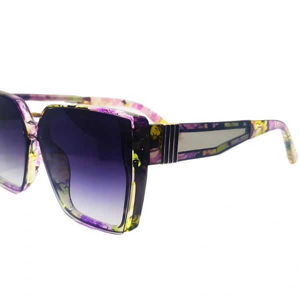 "Malukks Luxury Line Special Edition Purple Sunglasses with Flow Pattern Frame Unisex" - Free Size, Purple