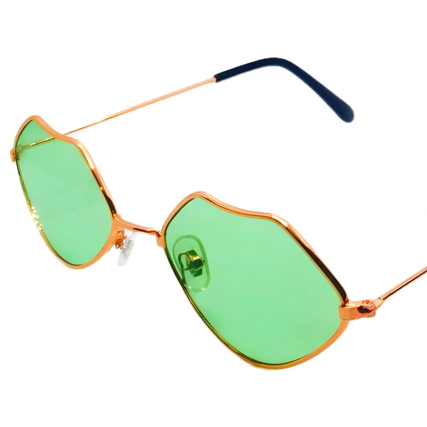 "Reels Model Sunglasses: Green Shades, Rose Gold Frame - Limited Stock!" - Free Size, Granny Smith Apple