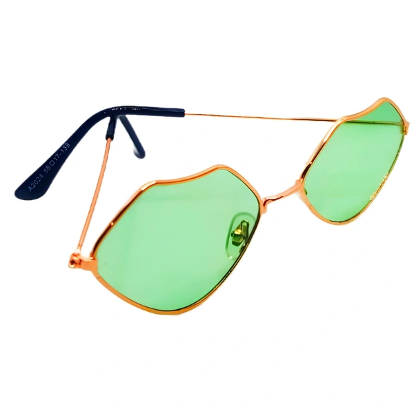 "Reels Model Sunglasses: Green Shades, Rose Gold Frame - Limited Stock!" - Free Size, Granny Smith Apple