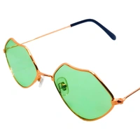 "Reels Model Sunglasses: Green Shades, Rose Gold Frame - Limited Stock!" - Free Size, Granny Smith Apple