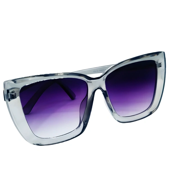 "Persian Indigo Shade Sunglasses with Pastel Gray Mirror Frame" - Free Size, Persian Indigo