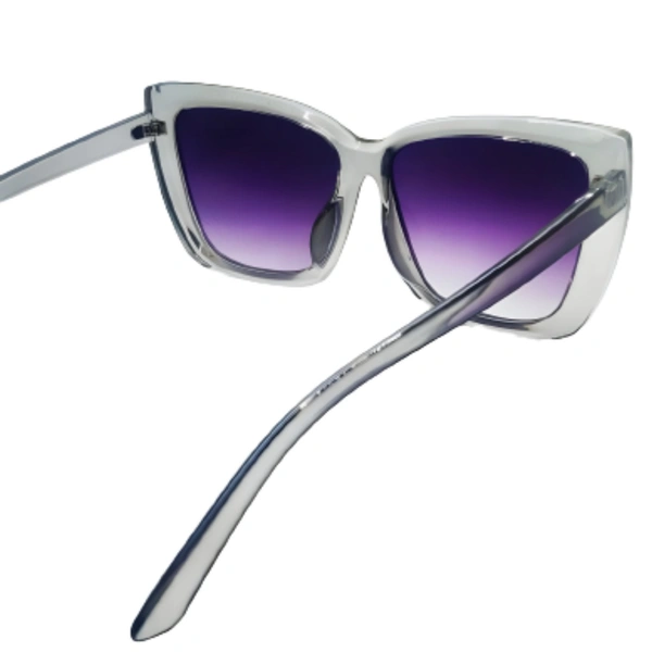 "Persian Indigo Shade Sunglasses with Pastel Gray Mirror Frame" - Free Size, Persian Indigo