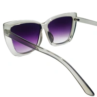 "Persian Indigo Shade Sunglasses with Pastel Gray Mirror Frame" - Free Size, Persian Indigo