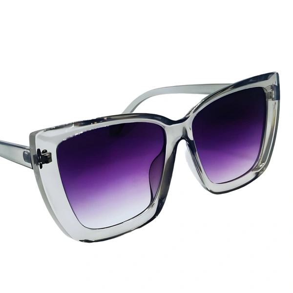 "Persian Indigo Shade Sunglasses with Pastel Gray Mirror Frame" - Persian Indigo, Free Size