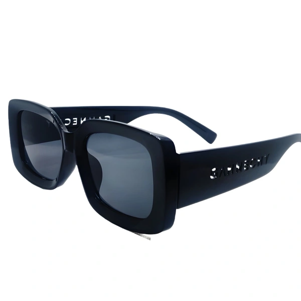 "Malukks Luxury Glossy Black Sunglasses - Model Z Black" - Black, Free Size