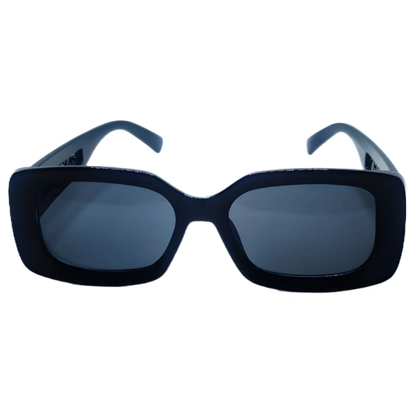 "Malukks Luxury Glossy Black Sunglasses - Model Z Black" - Black, Free Size