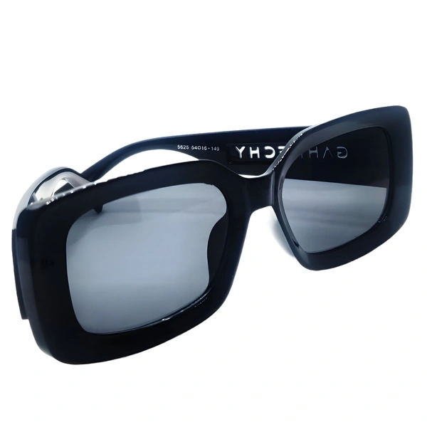 "Malukks Luxury Glossy Black Sunglasses - Model Z Black" - Black, Free Size