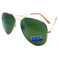 "RAFA Luxury Class Aviator Sunglasses - Hunter Green Shade, Pale Gold Frame" - Free Size, Hunter Green