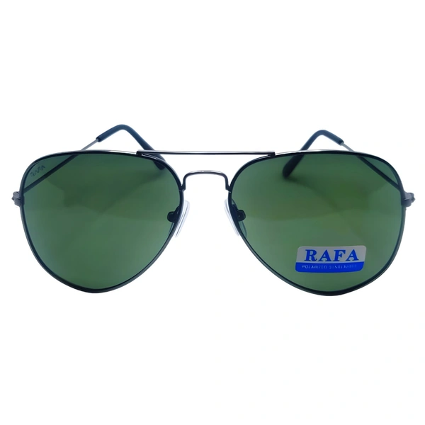 "RAFA Aviator Sunglasses - Hunter Green Luxury Shades with Gunmetal Gray" - Free Size, Hunter Green