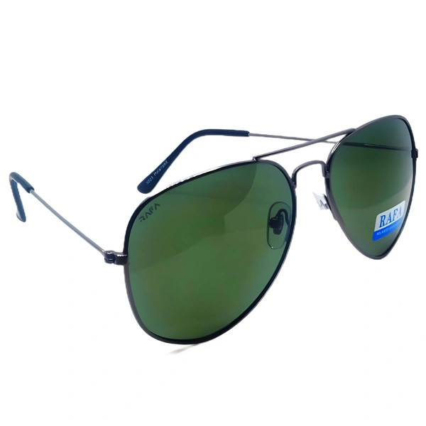 "RAFA Aviator Sunglasses - Hunter Green Luxury Shades with Gunmetal Gray" - Free Size, Hunter Green