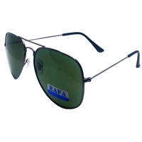 "RAFA Aviator Sunglasses - Hunter Green Luxury Shades with Gunmetal Gray" - Free Size, Hunter Green