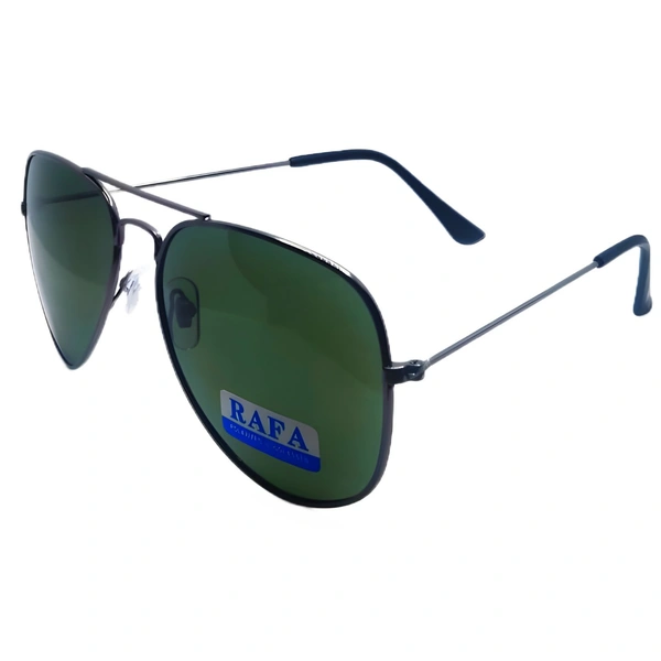 "RAFA Aviator Sunglasses - Hunter Green Luxury Shades with Gunmetal Gray" - Free Size, Hunter Green
