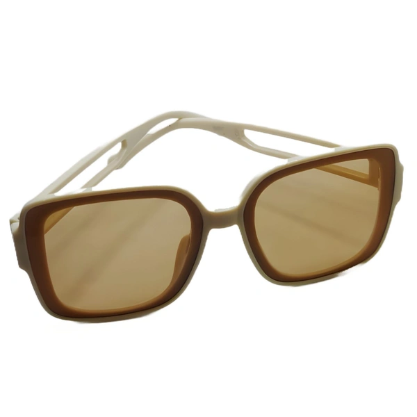 "Malukks Premium Line Special Edition Camel With Dark Brown Sunglasses with Cream Frame" - Free Size, Camel