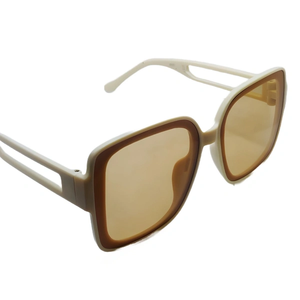 "Malukks Premium Line Special Edition Camel With Dark Brown Sunglasses with Cream Frame" - Free Size, Camel
