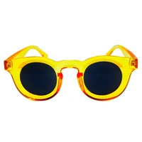 "Malukks Luxury Line Exclusive Z Black Round Sunglasses with Golden Yellow Mirror Cut Frame Girls" - Free Size, Golden Yellow