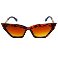 "Malukks Premium Line Exclusive Brown Sunglasses with Gold Touch and Trending Leopard Frame Girls" - Brown, Free Size