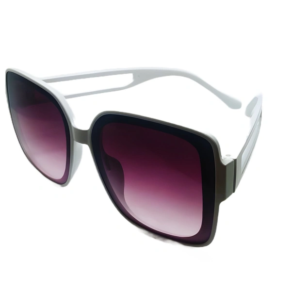  "Malukks Premium Line Exclusive Dark Sienna Sunglasses with Trending Shape and Chic White Frame Ladies Or Girls" - White, Free Size