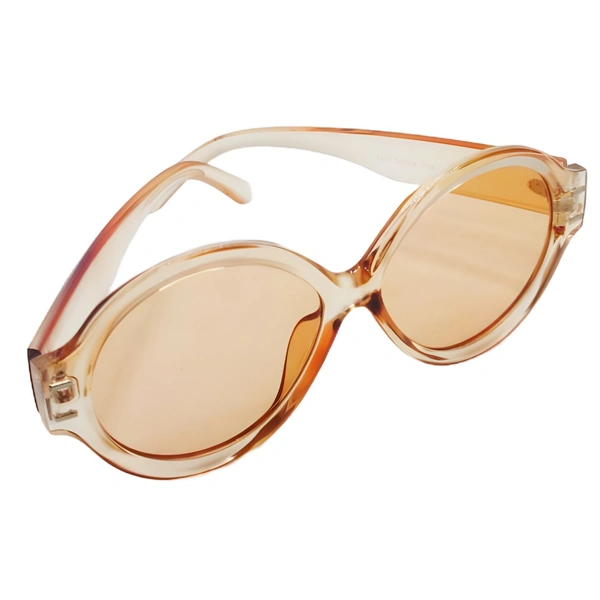 "Malukks Luxury Line Exclusive Desert Sand Round Sunglasses with Mirror Cut Frame Girls" - Free Size, Desert Sand