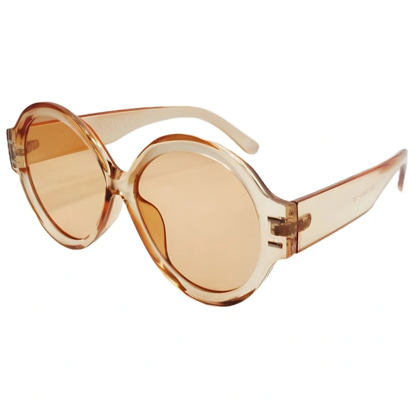 "Malukks Luxury Line Exclusive Desert Sand Round Sunglasses with Mirror Cut Frame Girls" - Free Size, Desert Sand