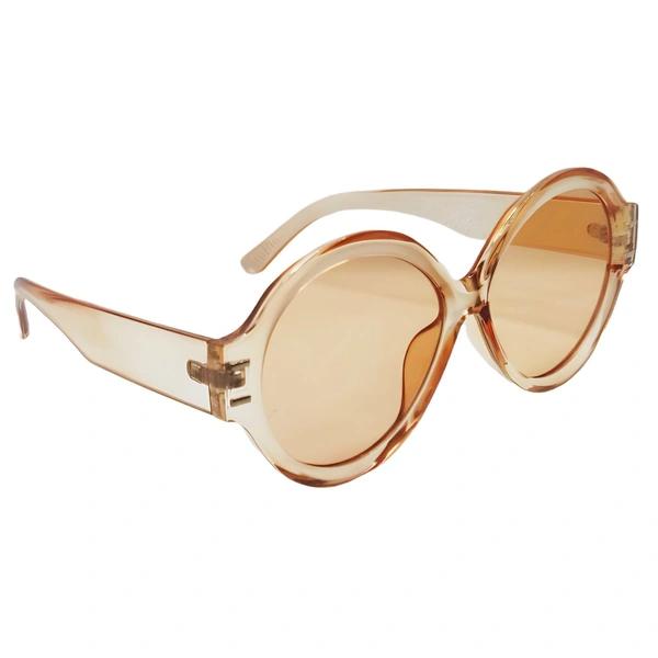 "Malukks Luxury Line Exclusive Desert Sand Round Sunglasses with Mirror Cut Frame Girls" - Free Size, Desert Sand
