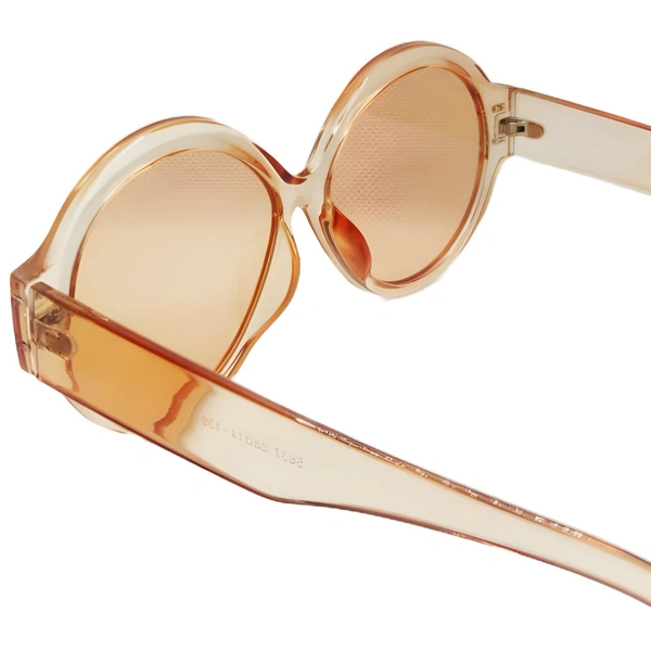 "Malukks Luxury Line Exclusive Desert Sand Round Sunglasses with Mirror Cut Frame Girls" - Free Size, Desert Sand