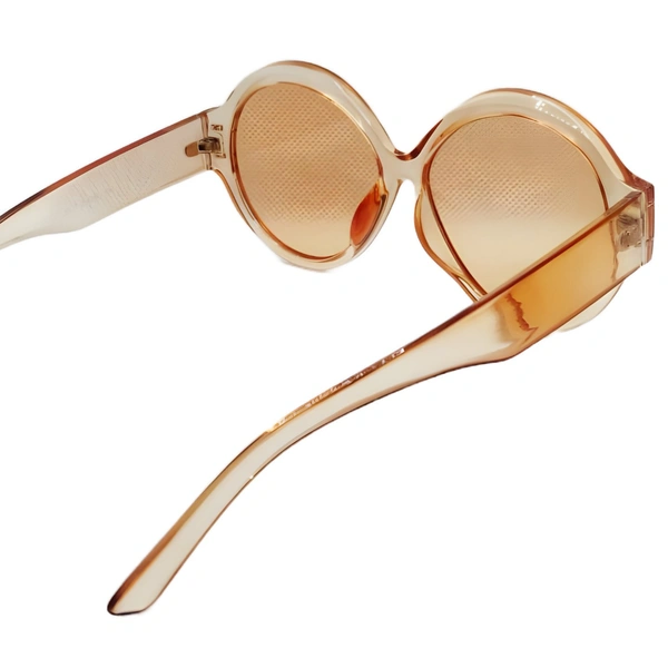 "Malukks Luxury Line Exclusive Desert Sand Round Sunglasses with Mirror Cut Frame Girls" - Free Size, Desert Sand