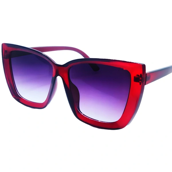 "Exclusively MALUKKS: Luxury Class Purple Sunglasses with Cadmium Red Frame - Limited Edition Special Girls" - Free Size, Cadmium Red
