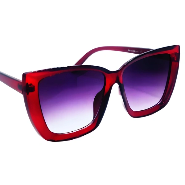 "Exclusively MALUKKS: Luxury Class Purple Sunglasses with Cadmium Red Frame - Limited Edition Special Girls" - Free Size, Cadmium Red