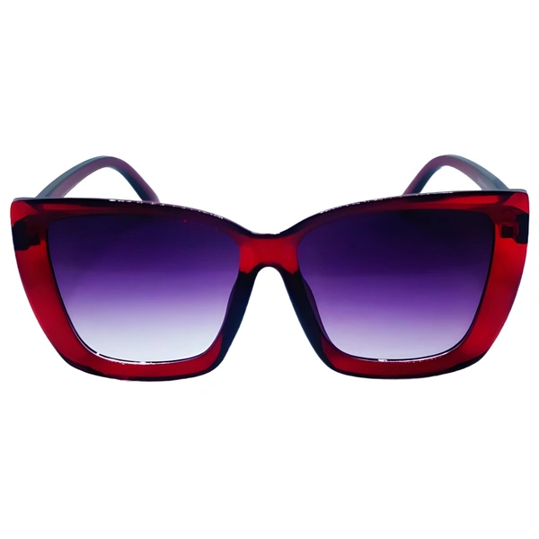 "Exclusively MALUKKS: Luxury Class Purple Sunglasses with Cadmium Red Frame - Limited Edition Special Girls" - Free Size, Cadmium Red