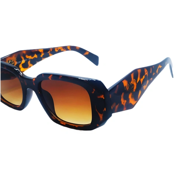 "Exclusively MALUKKS: Chic Leopard Brown Sunglasses for the Ultimate in Luxury Unisex" - Brown, Free Size