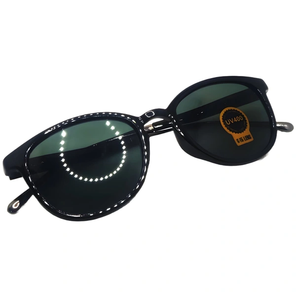 "Exclusive MALUKKS Limited Edition Glossy Touch Timber Green Shade Sunglasses Unisex" - Black, Adjustable