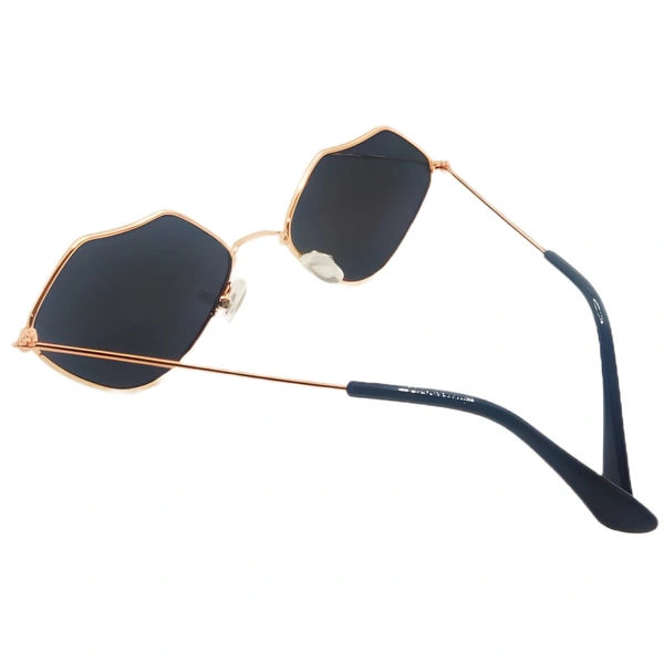 "🖤 MALUKKS Premium Class Limited Edition Black Shade Rose Gold Frame Sunglasses - Elegance Redefined Unisex" - Black, Free Size