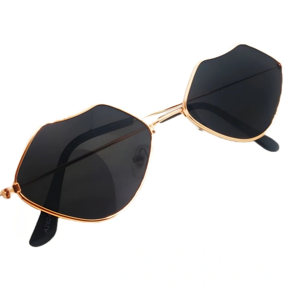 "🖤 MALUKKS Premium Class Limited Edition Black Shade Rose Gold Frame Sunglasses - Elegance Redefined Unisex" - Black, Free Size